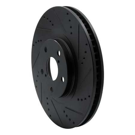 DYNAMIC FRICTION CO Brake Rotor - Drilled and Slotted - Black, Zinc Coated, Front Left 633-76062D